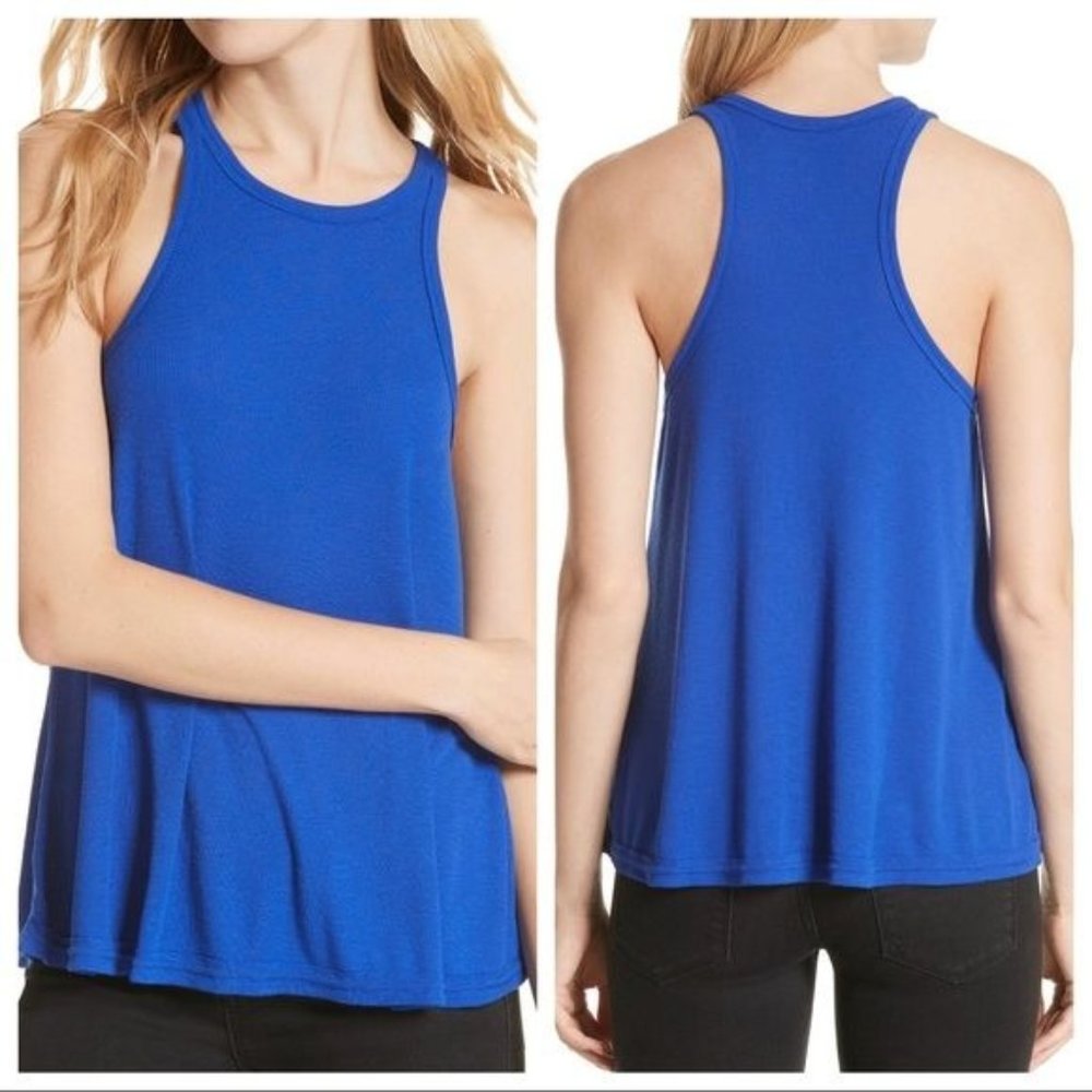 New Free People Intimately Small Long Beach Tank Top Cobalt Blue Scoop Neck